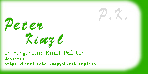 peter kinzl business card